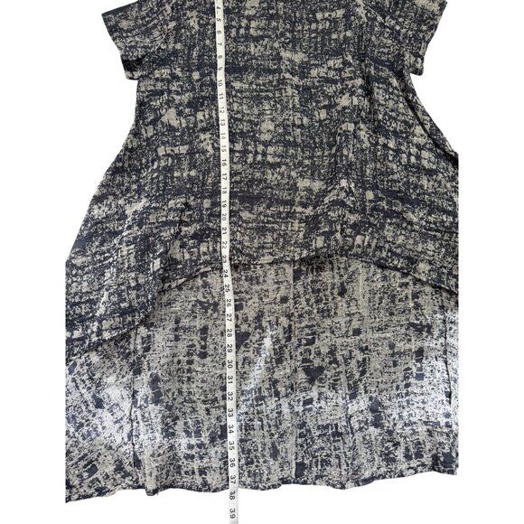 Colour 5 Power Tunic Lagenlook High-Low Hem Top Linen Gray Womens Size M NEW - Picture 7 of 7